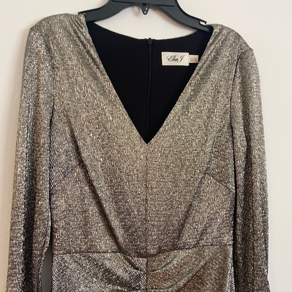 Eliza J Silver party dress- stunning!